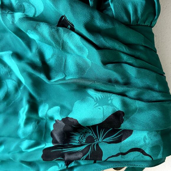 Francesca of Damon for Starington Dress Women 12 Green Silk Party VTG 70s 80s - Picture 11 of 12